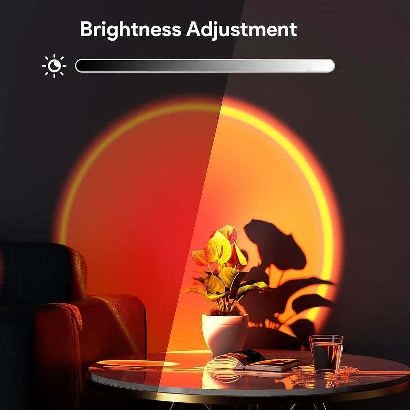 AuraMini – USB-Powered Mini RGB Sunset Projection Lamp with Plug & Play 360 Adjustable Design, Soft Ambient Glow Light for Aesthetic Decor
