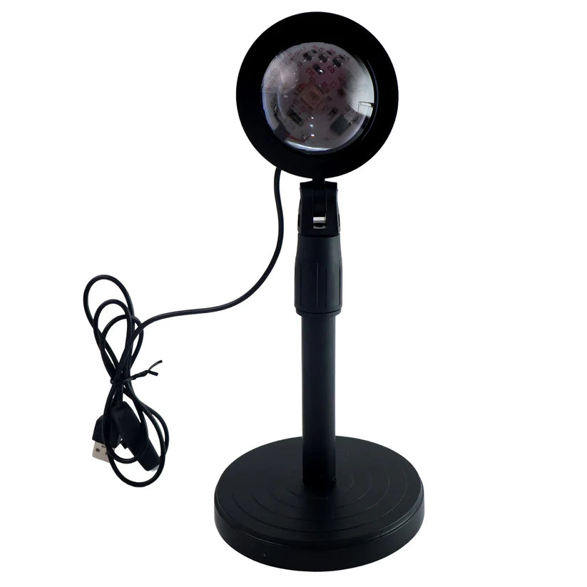 AuraMini – USB-Powered Mini RGB Sunset Projection Lamp with Plug & Play 360 Adjustable Design, Soft Ambient Glow Light for Aesthetic Decor