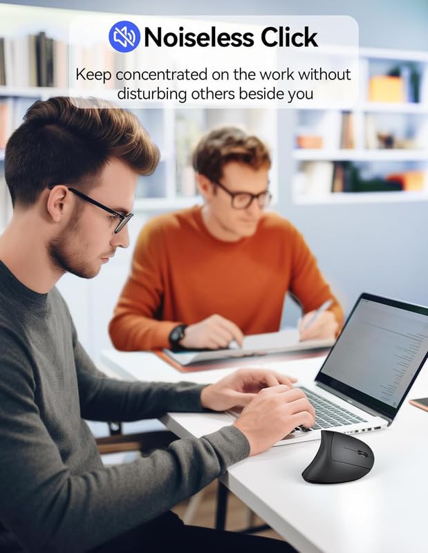 Rechargeable Ergonomic Wireless Mouse - Say Goodbye to Wrist Pain