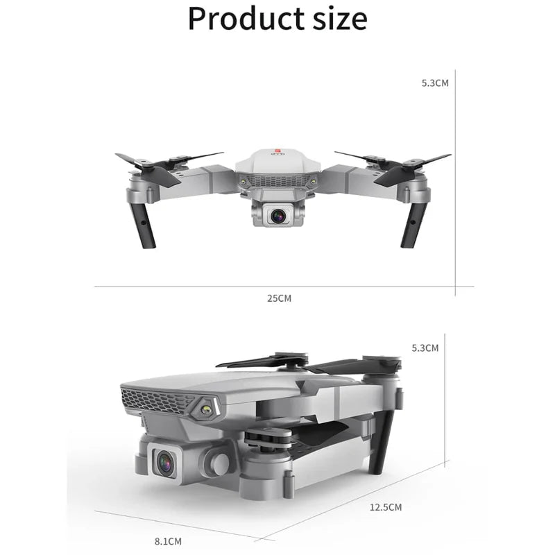 QuadMaster: Dual-Camera Foldable Drone with WiFi FPV, Wide-Angle Lens & Live Video Streaming