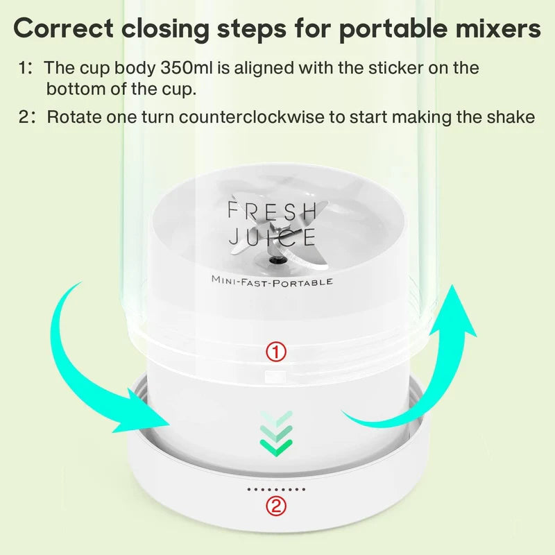 QuickBlend: Portable USB Rechargeable Bottle Juicer (420ml) for Fresh Juices, Shakes & Smoothies