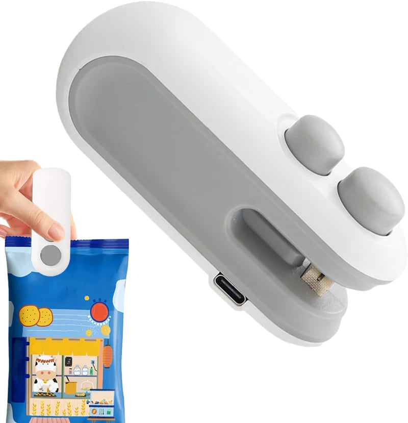 Sealy: 2-in-1 Mini Bag Sealer & Cutter, USB-C Rechargeable Portable Handheld Food Storage Sealing Machine for Snacks, Chips & Plastic Packets