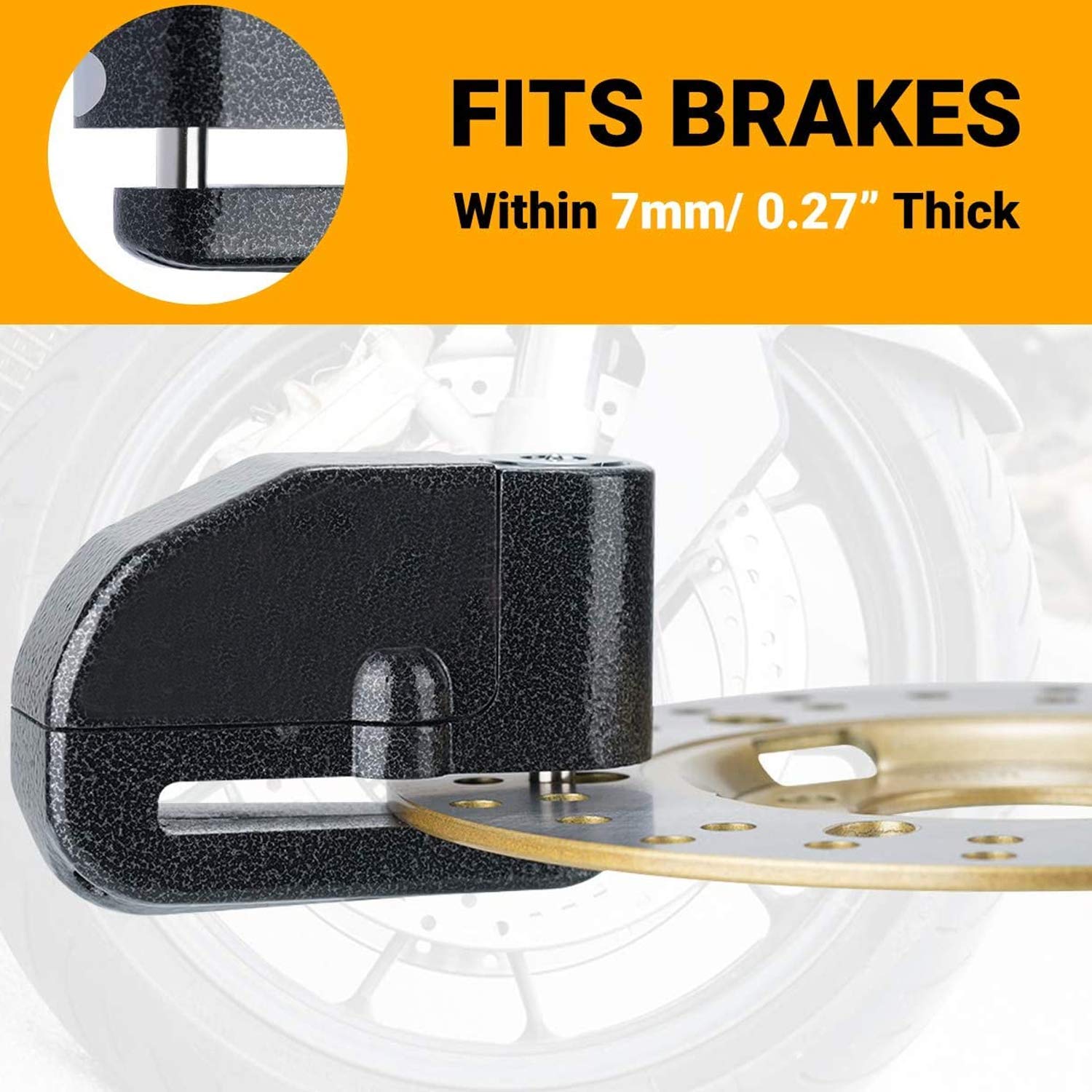 AllExtreme Disc Brake Lock with 110dB Alarm - Anti-Theft Security for Bikes