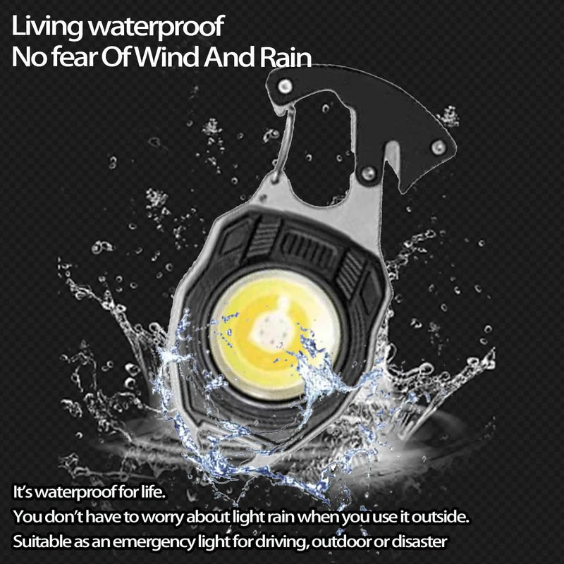 Glowbit: Ultimate 9-in-1 LED Keychain COB Light with Magnetic Base, Multi Tools & USB-C Charging