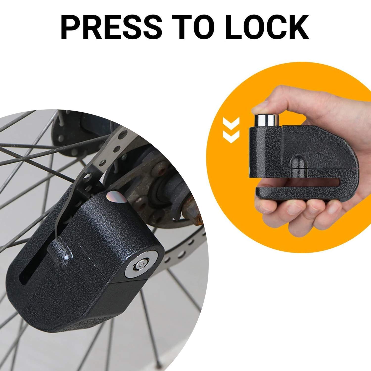 AllExtreme Disc Brake Lock with 110dB Alarm - Anti-Theft Security for Bikes