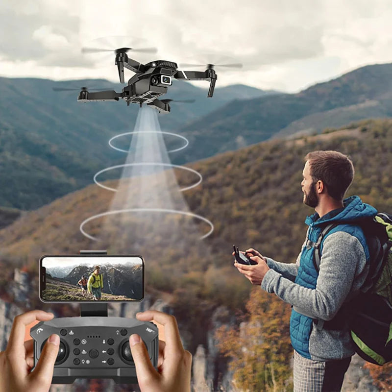 QuadMaster: Dual-Camera Foldable Drone with WiFi FPV, Wide-Angle Lens & Live Video Streaming