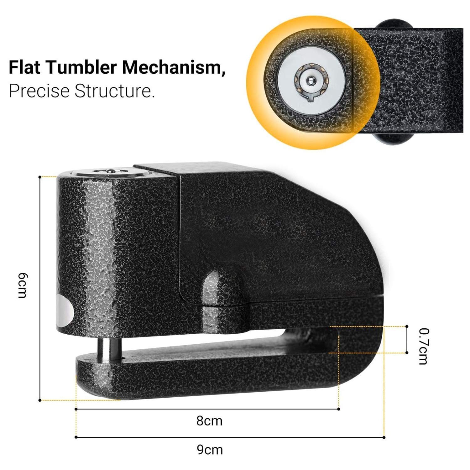 AllExtreme Disc Brake Lock with 110dB Alarm - Anti-Theft Security for Bikes