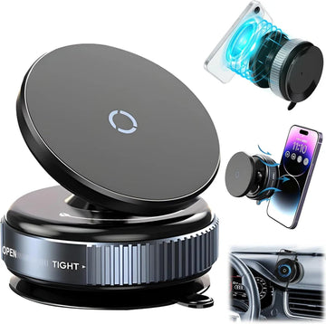 Stikko: Magsafe Strong Rotatable Suction Phone Holder for Car, Shower, Gym, Mi – Includes Magnet Ring