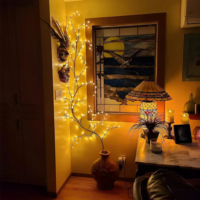 VineGlow: Enchanted Willow Vine Tree Light with 160 LED Fairy Lights & Remote Control for Magical Home Décor