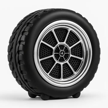 Tyro: Tyre-Shaped Wireless Bluetooth Speaker with Deep Bass, 10W Stereo Sound, 12-Hour Playtime, AUX/TF/USB Support & Portable Car-Inspired Design