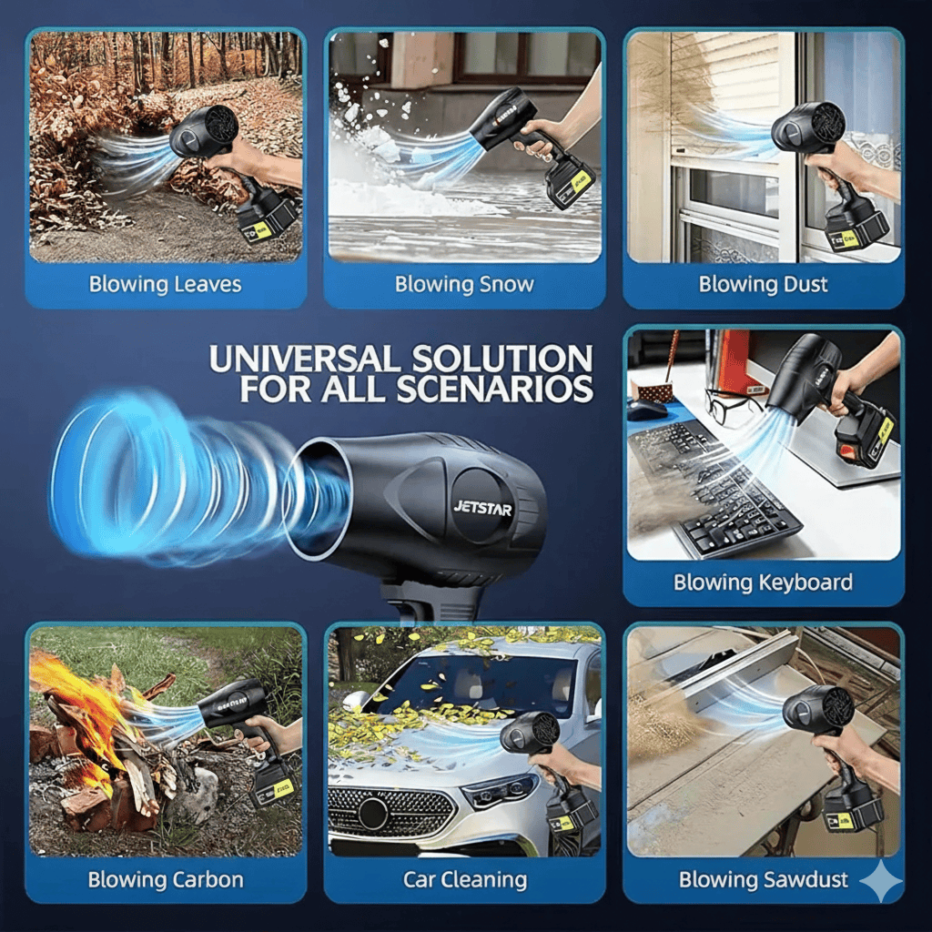 JETSTAR™ Cordless Turbo Jet Blower – 100,000 RPM | Car, Home & Garden Cleaning