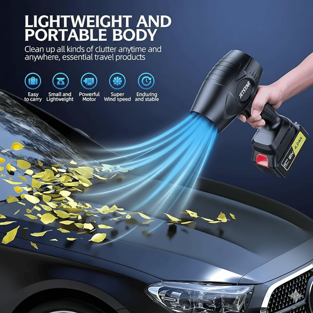 JETSTAR™ Cordless Turbo Jet Blower – 100,000 RPM | Car, Home & Garden Cleaning