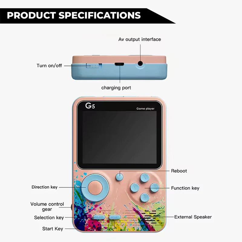 ArcadeX: Upgraded Handheld Retro Game Console with 500 Childhood Games Including Contra & More