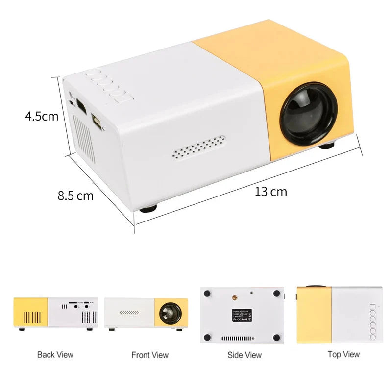 PixoBeam: Mini Portable HDMI Projector with Adjustable Display, 1080P Support & Remote Control for Home & Outdoor Entertainment