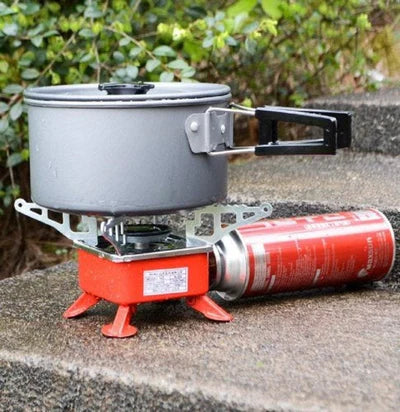 FlameX: Portable & Foldable Windproof Butane Camping Stove with High Heat Output for Outdoor Cooking, Hiking & Adventures